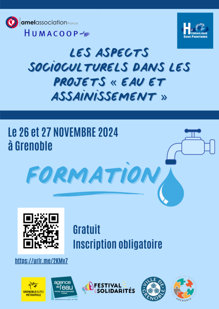 Formation gratuite les 26 et 27 novembre 2024 : les aspects socioculturels dans les projets Eau-hygiène-Assainissement